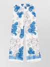 P.a.r.o.s.h Parosh Silk Satin Trousers With Vibrant Flower Print In White