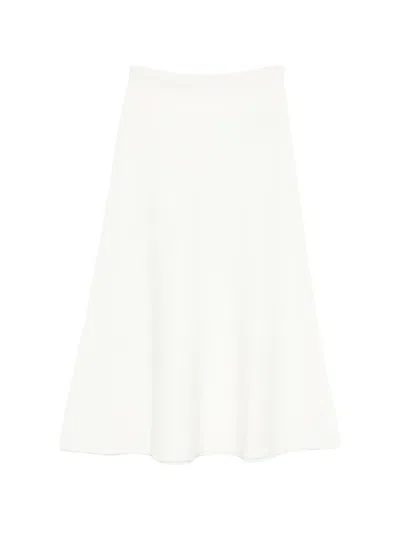P.a.r.o.s.h Elasticated-waistband Midi Skirt In White