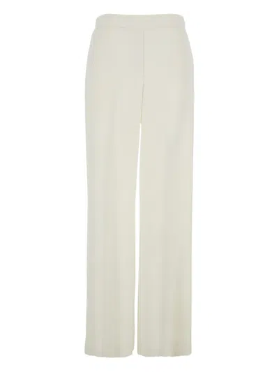 P.a.r.o.s.h Elasticated Waistband Palazzo Pants In White