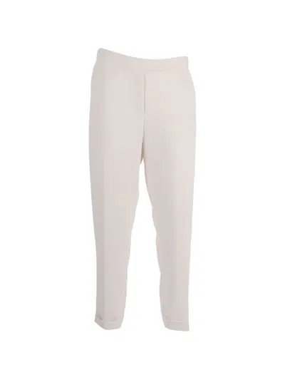 P.a.r.o.s.h Panty Elasticated-waistband Turn-up Trousers In Neutral