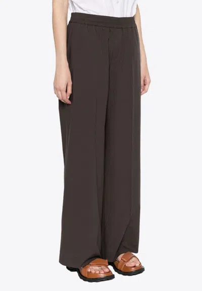 P.a.r.o.s.h Elastic-waist Straight-leg Pants In Brown