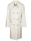 P.a.r.o.s.h Ribbed-collar Buttoned Coat In White