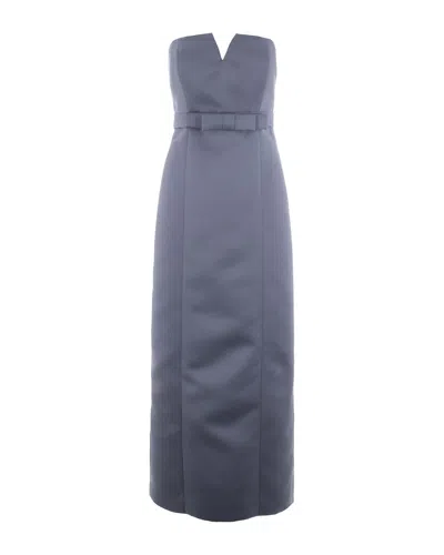 P.a.r.o.s.h Parosh Elegant Mini Dress For Women - Modern Style In Azzurro Polvere