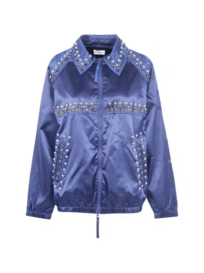 P.a.r.o.s.h Embellished Collar Jacket In Blue