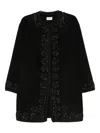 P.a.r.o.s.h Embellished Floral Coat In Black
