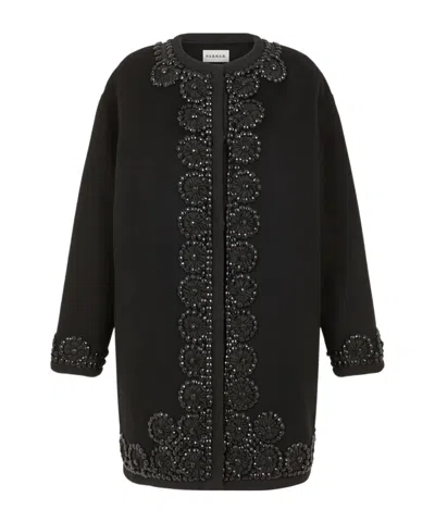 P.a.r.o.s.h Embellished Floral Coat In Black