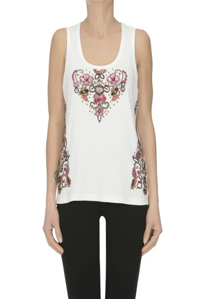 P.a.r.o.s.h Embellished Tank Top In White
