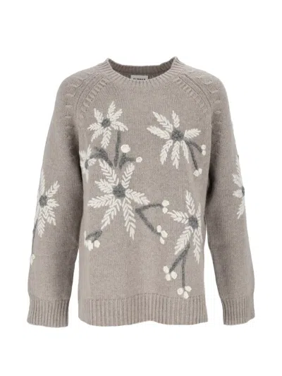 P.a.r.o.s.h Embroidered Cashmere Sweater In Gray