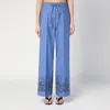 P.a.r.o.s.h Elastic-waist Pants With Floral-embroidery