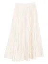 P.a.r.o.s.h Embroidered-detail Flared Maxi Skirt In Neutral