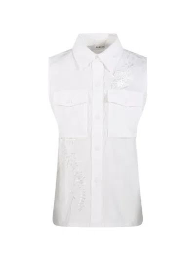 P.a.r.o.s.h Embroidered-detail Pocket Blouse In White