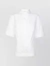 P.a.r.o.s.h Embroidered Floral Collared Top In White