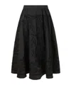 P.a.r.o.s.h Embroidered-flowers Midi Skirt In Black