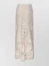 P.a.r.o.s.h Embroidered Lace Overlay Scalloped Sheer Skirt