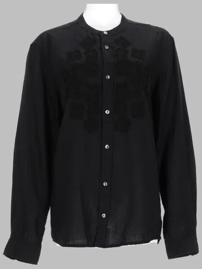 P.a.r.o.s.h . Embroidered Linen Shirt In Black