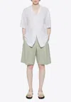 P.a.r.o.s.h Embroidered Linen Shirt In White