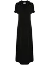 P.a.r.o.s.h Embroidered Long Dress In Black