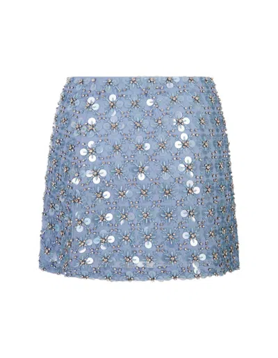 P.a.r.o.s.h . Embroidered Mini Skirt In Blue