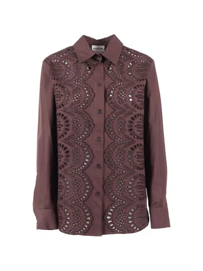 P.a.r.o.s.h Embroidered Shirt In Brown