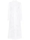 P.a.r.o.s.h . Light Grey Shirt Dress With Embroidery In White