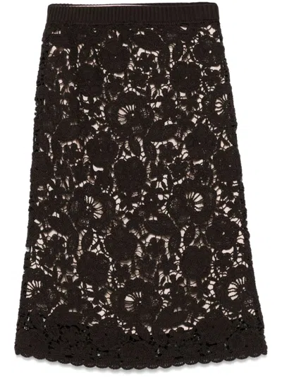 P.a.r.o.s.h Embroidered Skirt In Brown