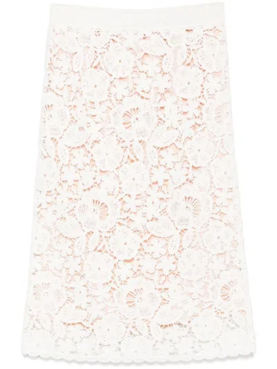 P.a.r.o.s.h Embroidered Skirt In White