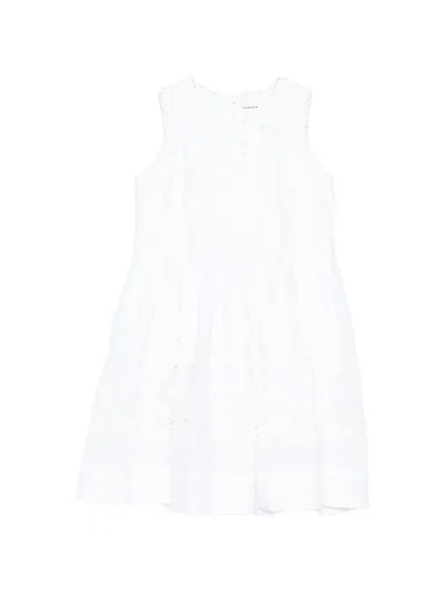P.a.r.o.s.h Embroidered Sleeveless Dress In White