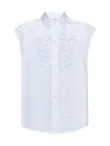 P.a.r.o.s.h Embroidered Sleeveless Shirt In White