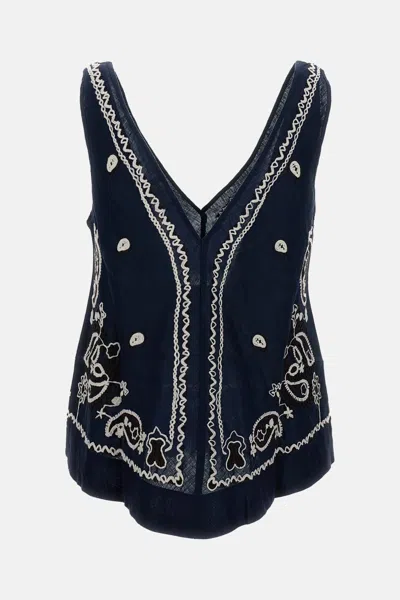 P.a.r.o.s.h Embroidered Top In Blue