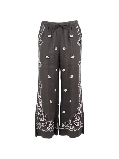 P.a.r.o.s.h Embroidered Trousers In Black