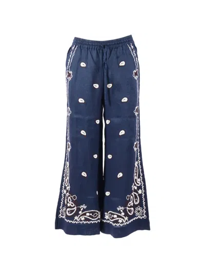 P.a.r.o.s.h Embroidered Trousers In Blue