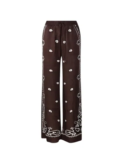 P.a.r.o.s.h Embroidered Trousers In Brown