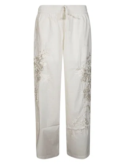 P.a.r.o.s.h Embroidered Women's Trousers In White