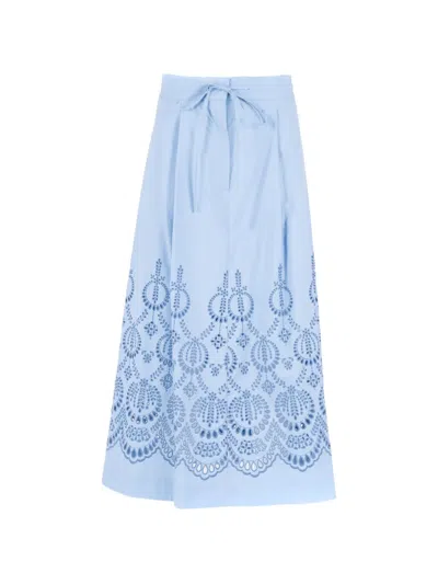 P.a.r.o.s.h Embroidery Skirt In Blue