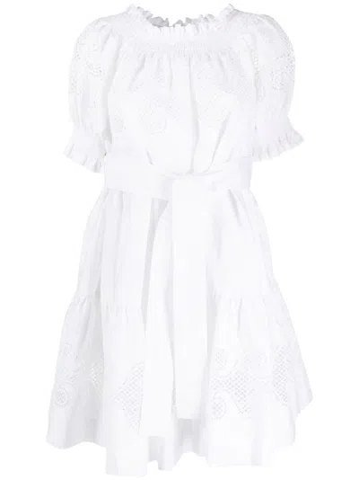 P.a.r.o.s.h Eyelet-embellished Cotton Minidress In White