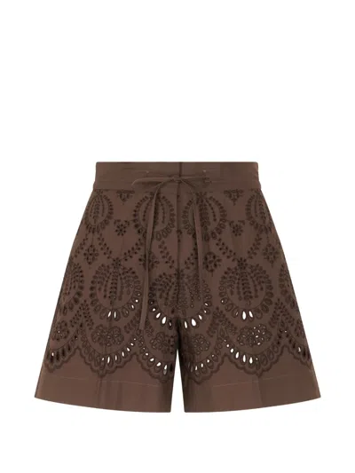 P.a.r.o.s.h Eyelet-details Shorts In Brown