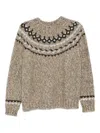 P.a.r.o.s.h Beige Crewneck Sweater In Wool Blend Woman In Brown