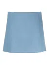 P.a.r.o.s.h Wool Mini Skirt With Side Seam Detail In Light Blue