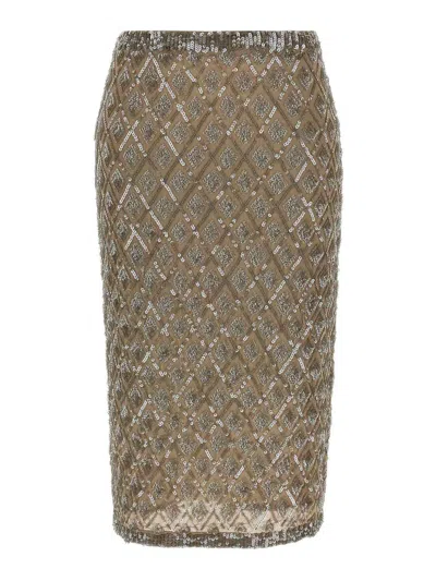 P.a.r.o.s.h Gild Skirt In Beige