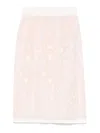 P.a.r.o.s.h Sorgente Floral Embroidered Midi Skirt In White