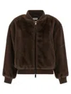 P.a.r.o.s.h P. A.r. O.s. H. Faux Fur Bomber Jacket In Brown