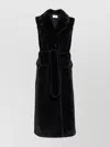 P.a.r.o.s.h Pathos Faux-fur Sleeveless Long Coat In Black