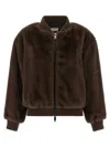 P.a.r.o.s.h P. A.r. O.s. H. Faux Fur Bomber Jacket In Brown