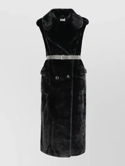P.a.r.o.s.h Faux Fur Coat In Black