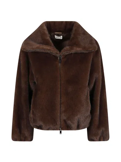 P.a.r.o.s.h Parosh Faux Fur Coat In Brown
