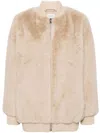 P.a.r.o.s.h Pathos Faux-fur Bomber Jacket With Baseball Collar In Neutrals