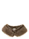 P.a.r.o.s.h Faux Fur Collar Scarves And Foulards Brown In Brown