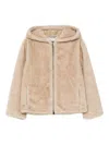 P.a.r.o.s.h Parosh Faux Fur Hooded Jacket In Brown