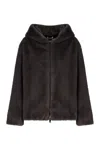 P.a.r.o.s.h . Faux Fur Jacket In Brown