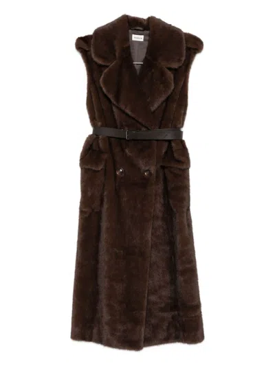 P.A.R.O.S.H PAROSH FAUX FUR LONG VEST